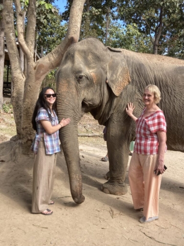 Elephant with Emilee and Debbie