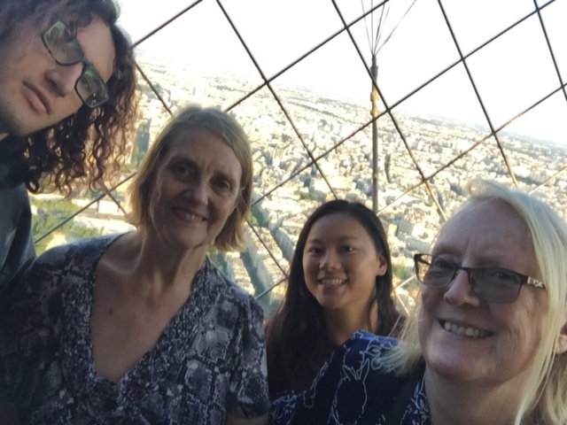 Top of Eiffel Tower Christian, Debbie, Emilee and Veryle