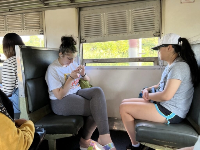Ana and Emilee on the train